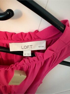 LOFT Petites Bright Pink Sleeveless Dress NWT